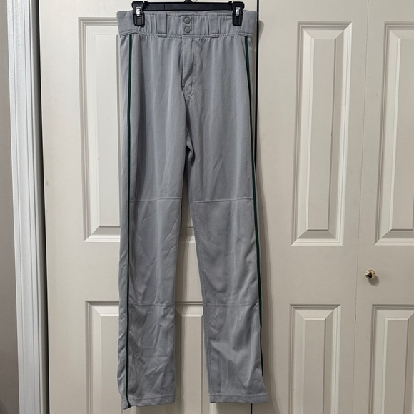Easton Men's Baseball Gray Pants with Green pin stripe. - Picture 1 of 5
